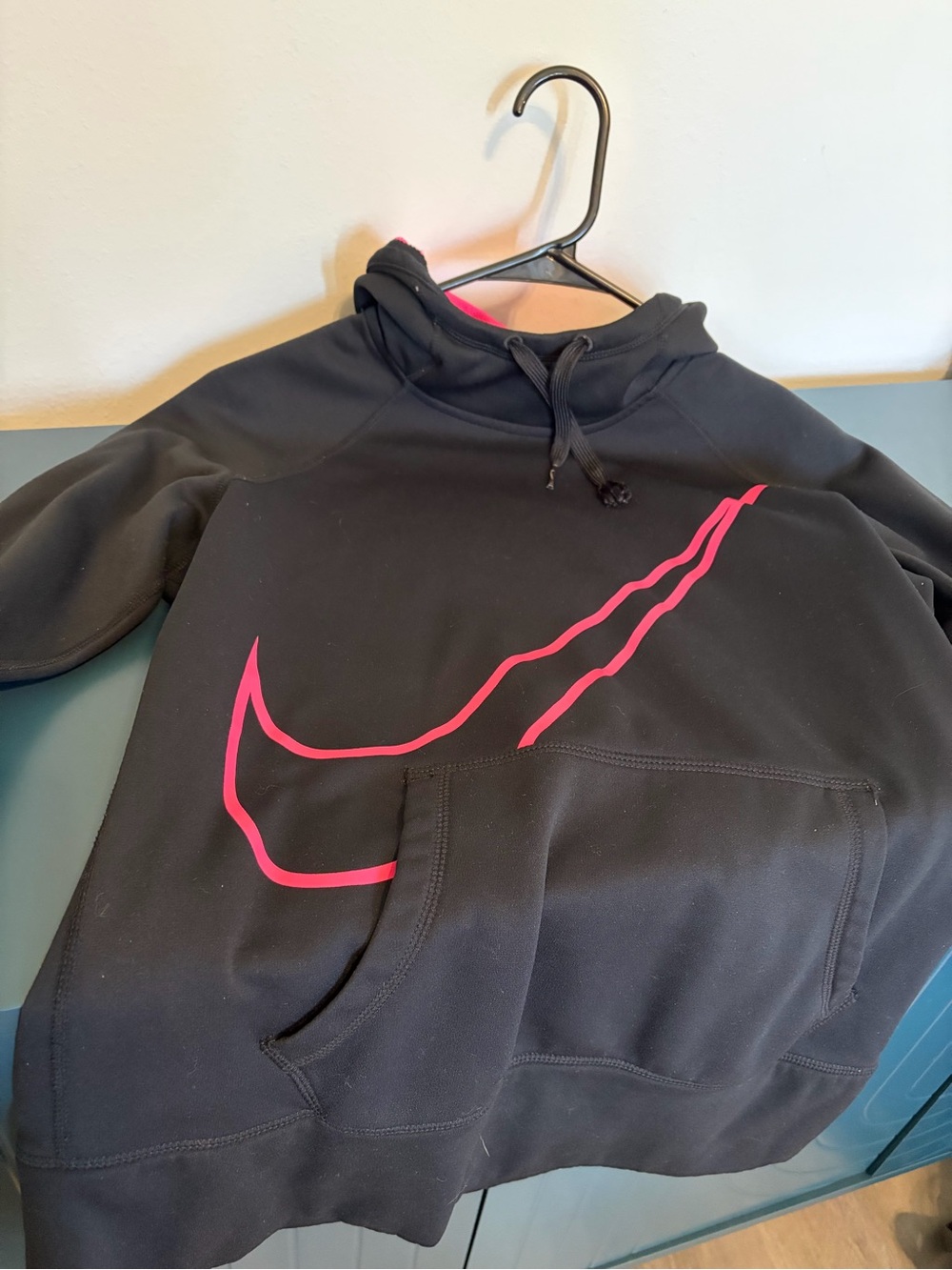 Nike Black Hoodie with Pink Swoosh